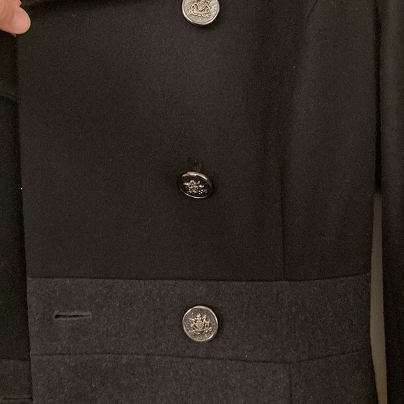 Guess Black Peacoat Double Breasted Wool Blend Coat Jacket Women’s Sz Small - Picture 7 of 10